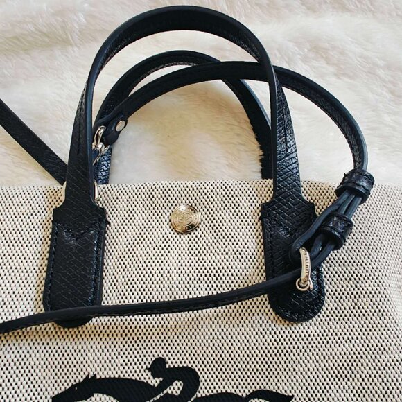 New LongChamp Essential XS Handbag Ecru Canvas Authentic - Picture 11 of 13